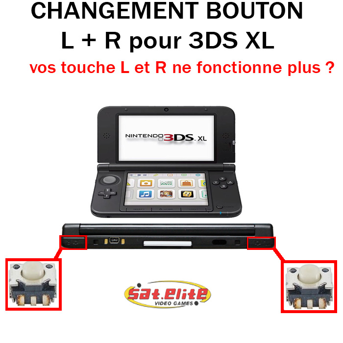 Réparation 3DS XL boutons L R- reparation gachette L XL cassées