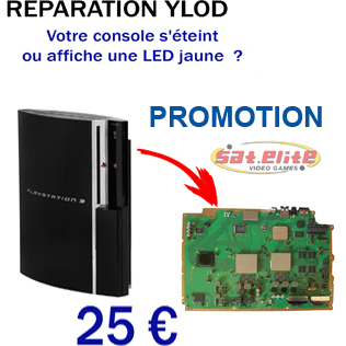 Réparation Ps3 Ylod à 25 euros - Sat-Elite Video Games Paris Jeux Video