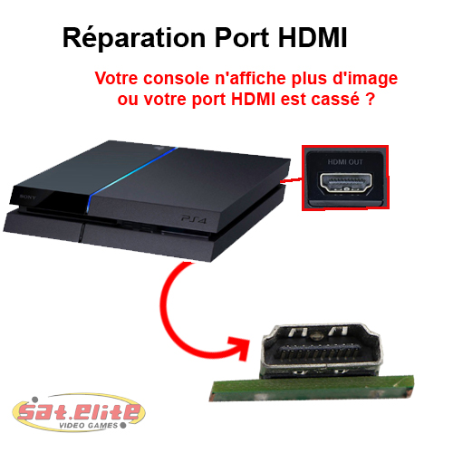 assimilation spisekammer Blive kold Reparation PS4 HDMI - Sat-Elite Video Games Paris Jeux Video